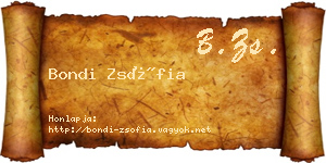 Bondi Zsófia névjegykártya