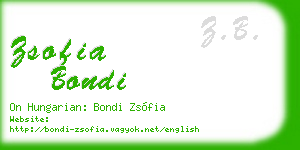 zsofia bondi business card